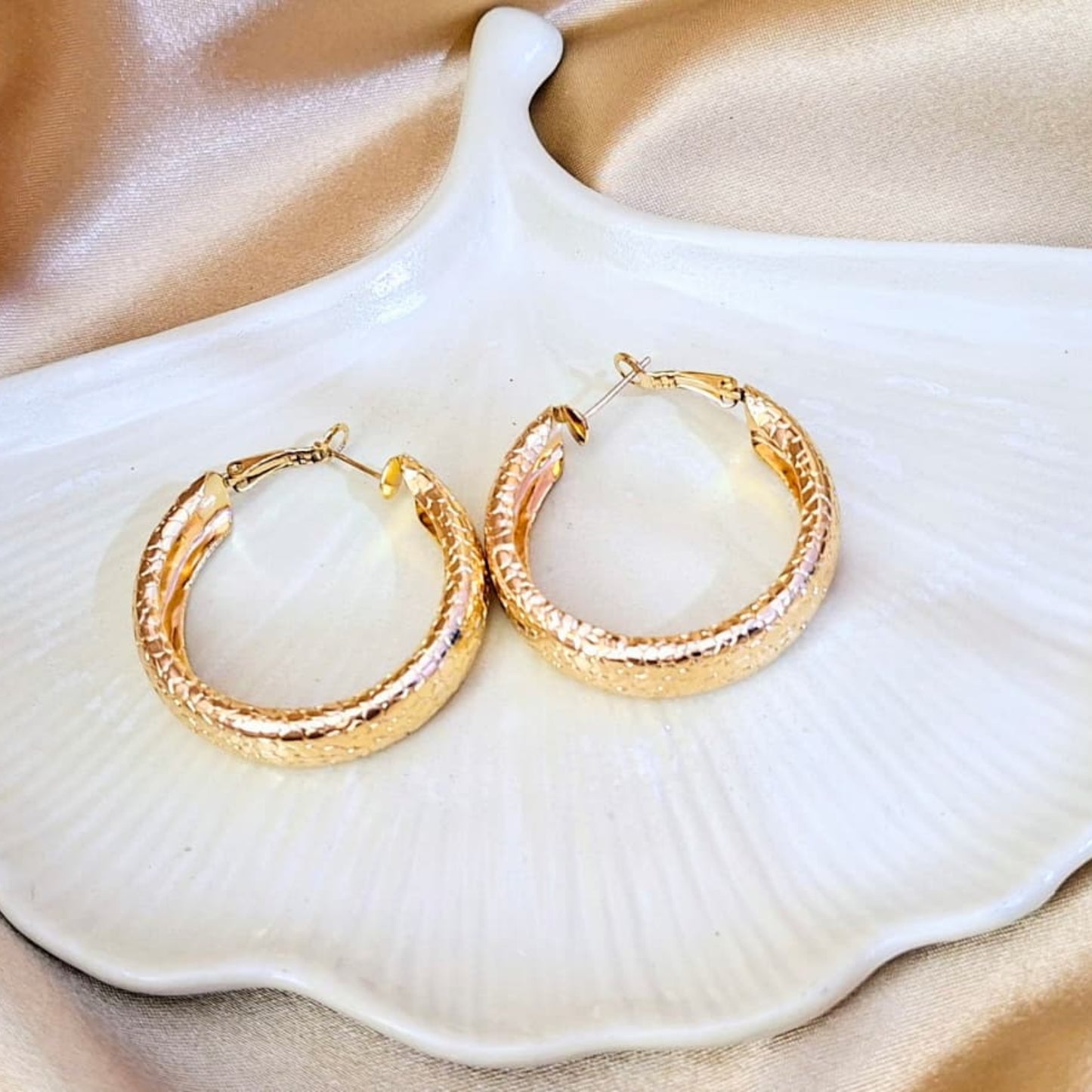 Glitter Gold Hoops
