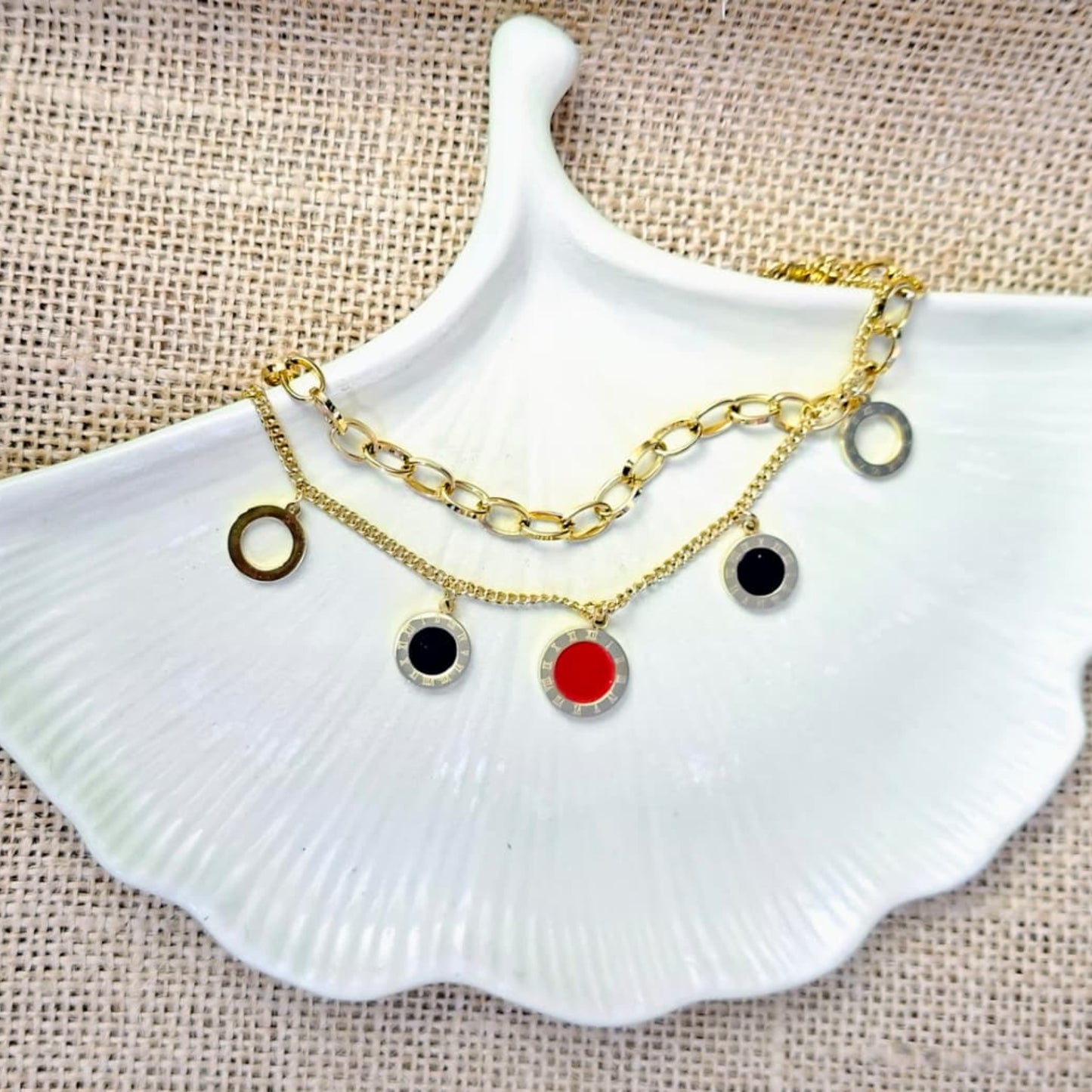 2 Layer Black Roman Bloom Bracelet