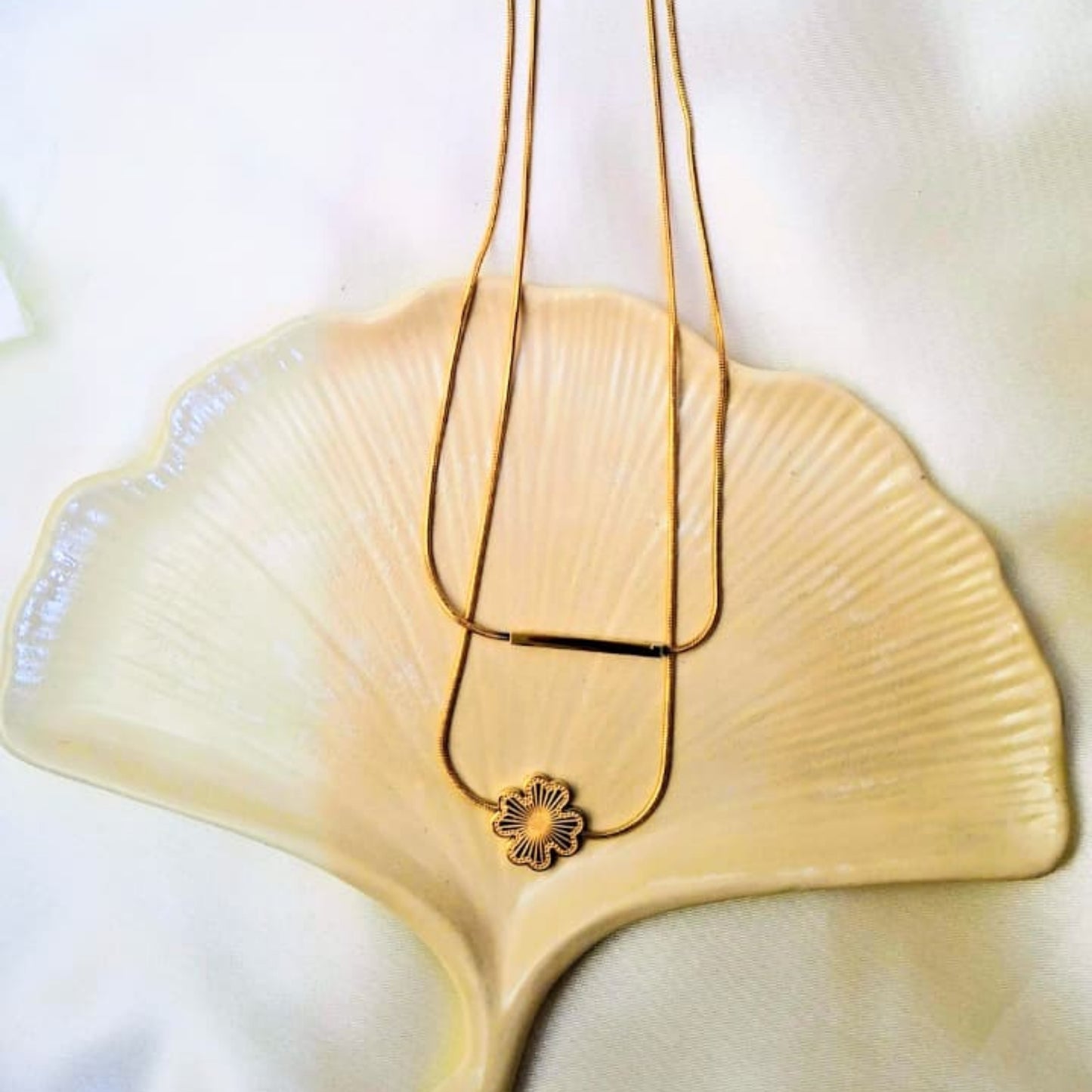 2 Layer Flower Gold Chain