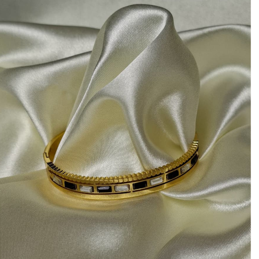 Gold Tone Bangle with crystals