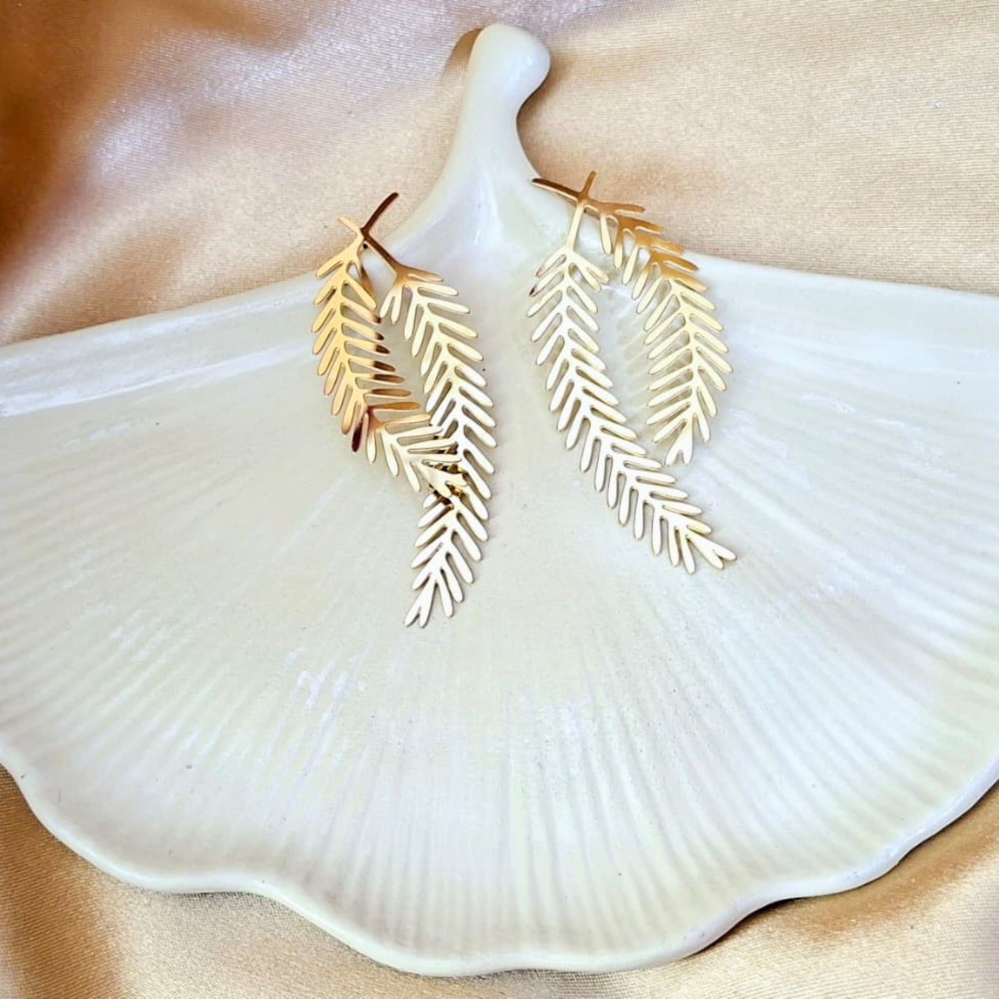 Golden Leaf Statement Earrings