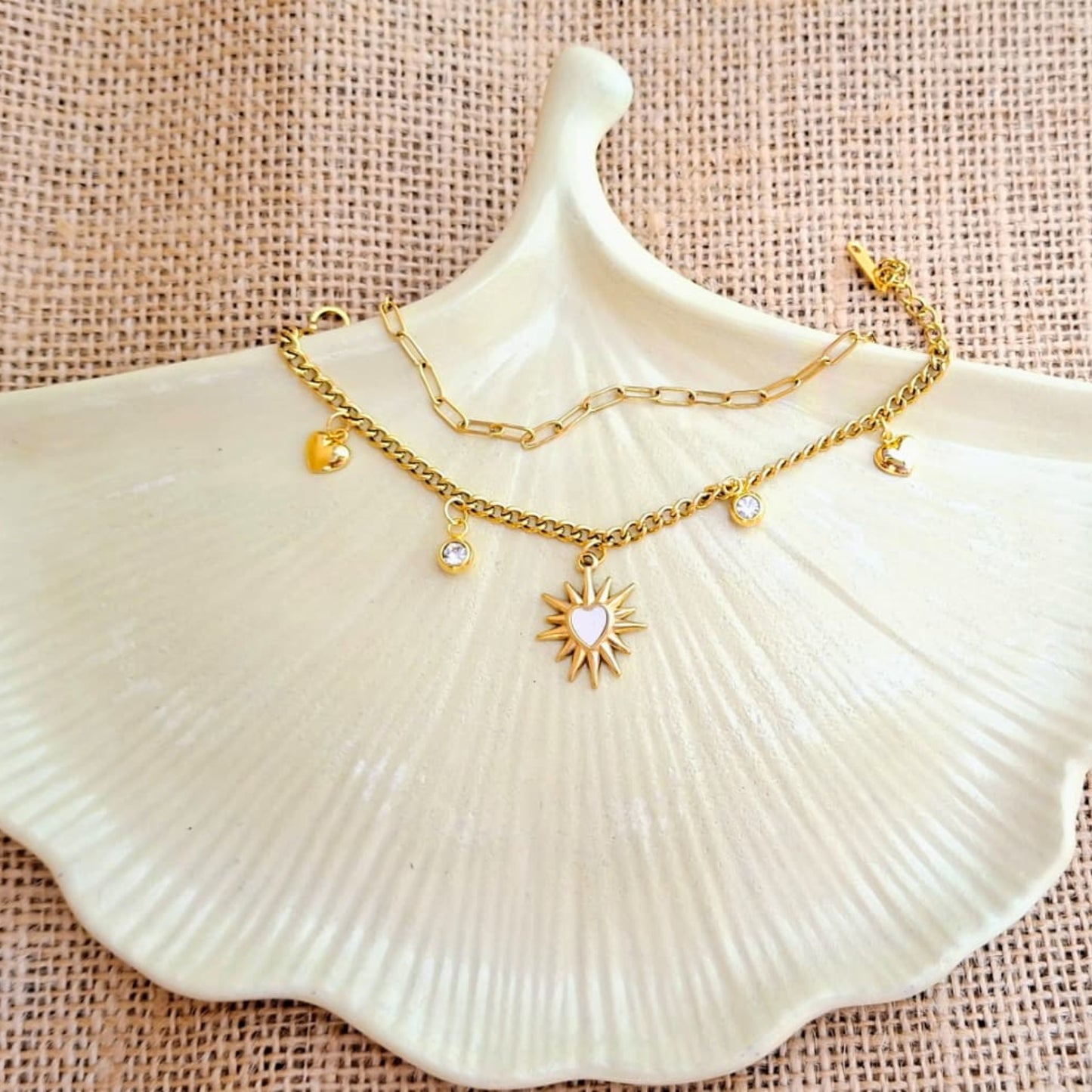 White Aura 2 Layer Bracelet