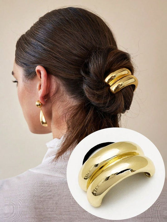 Golden cuff hair tie