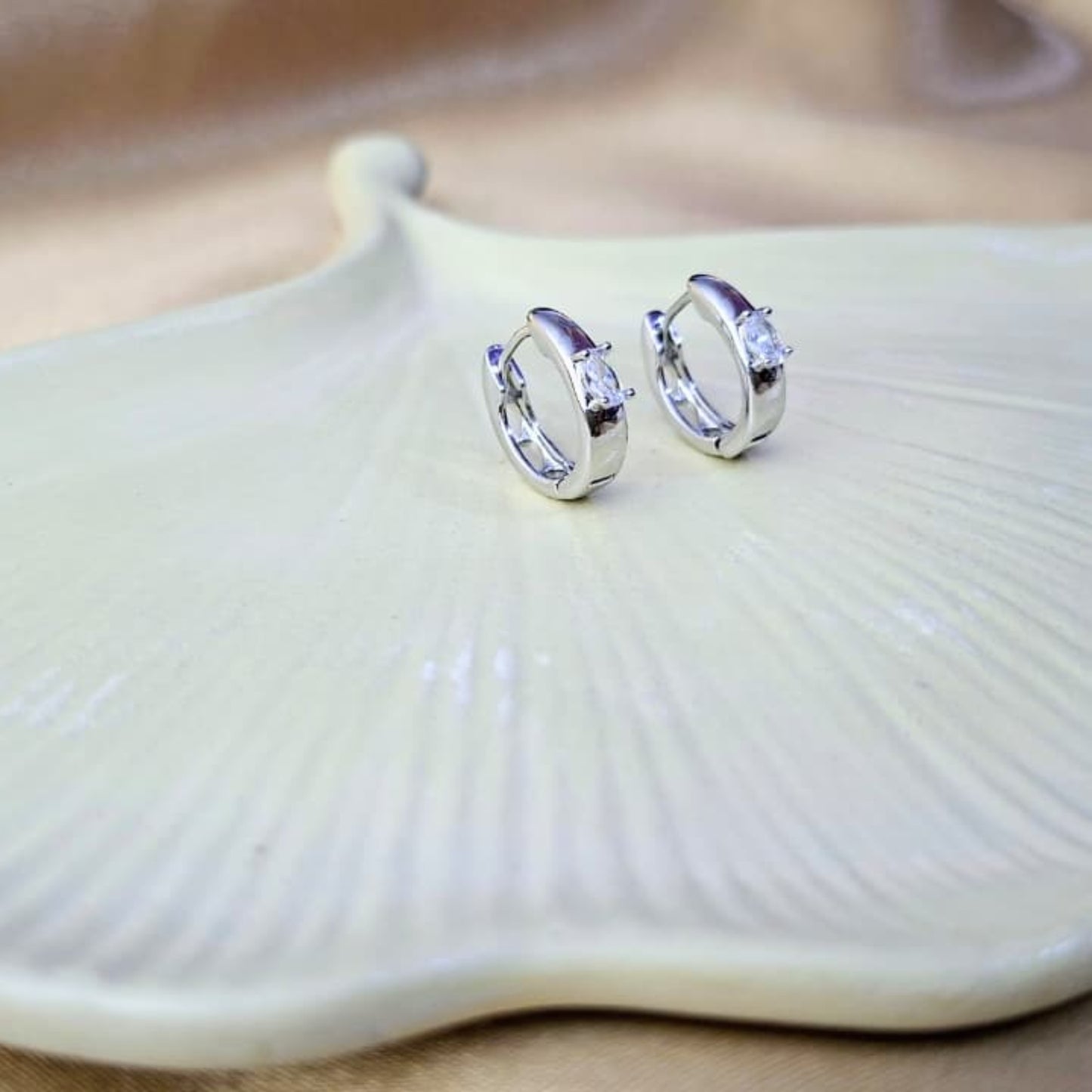 Diamond Silver Hoops