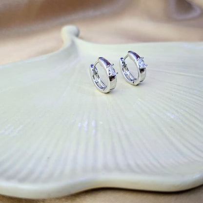 Diamond Silver Hoops