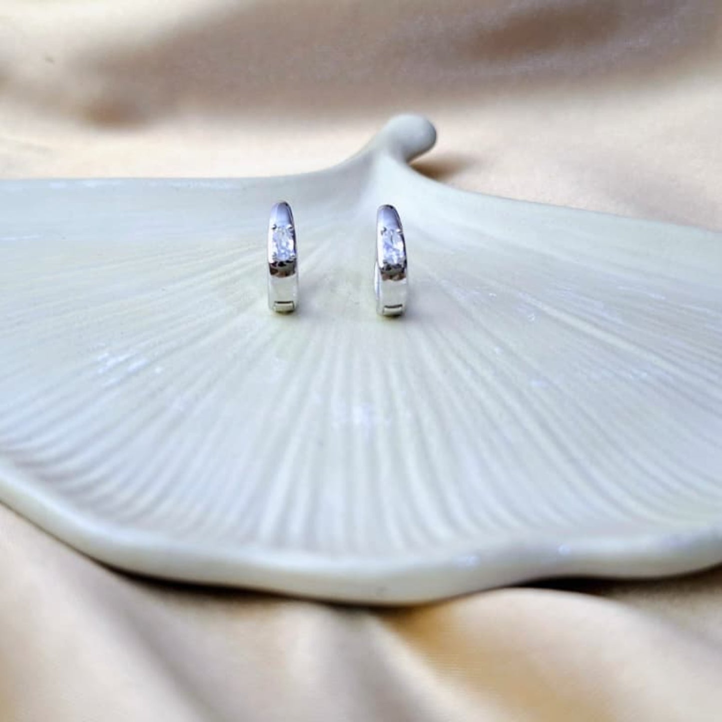 Diamond Silver Hoops