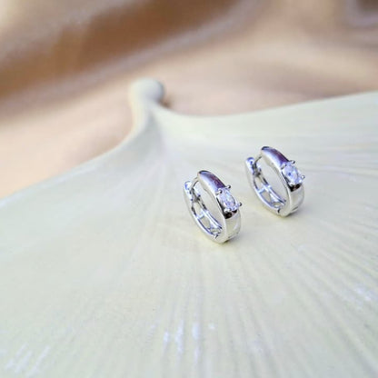 Diamond Silver Hoops