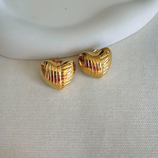 Gold Heart Studs