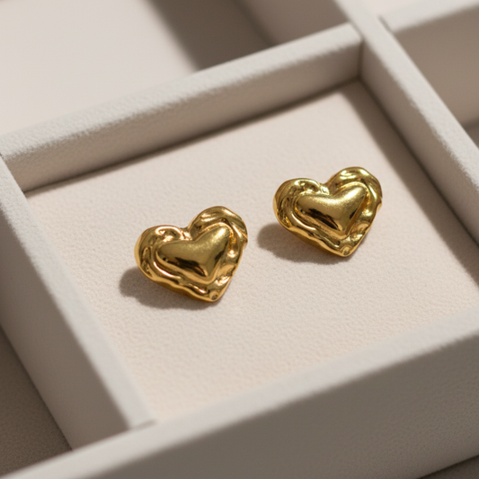 Golden Heart Earrings