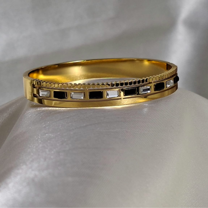 Gold Tone Bangle with crystals