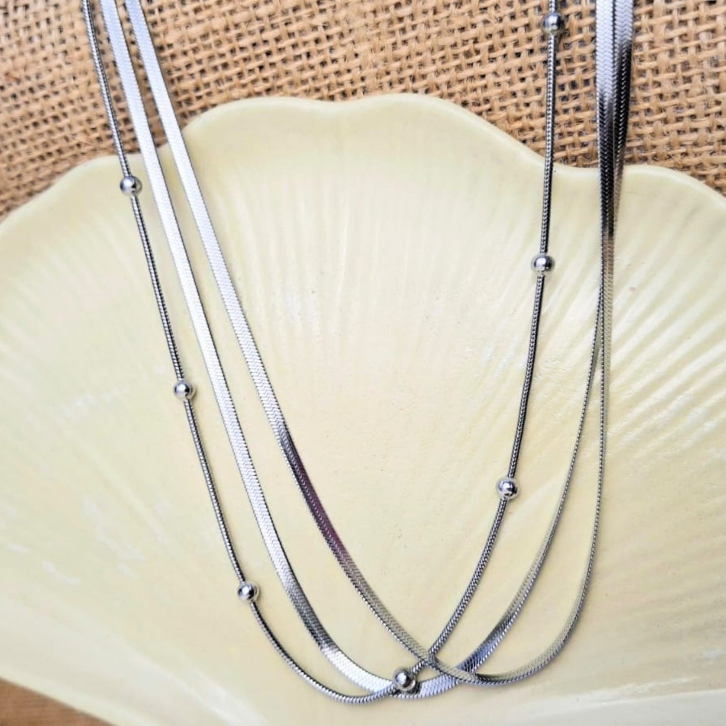 3 Layer Silver Halo chain